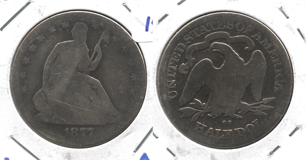 1877-CC Seated Liberty Half Dollar AG-3