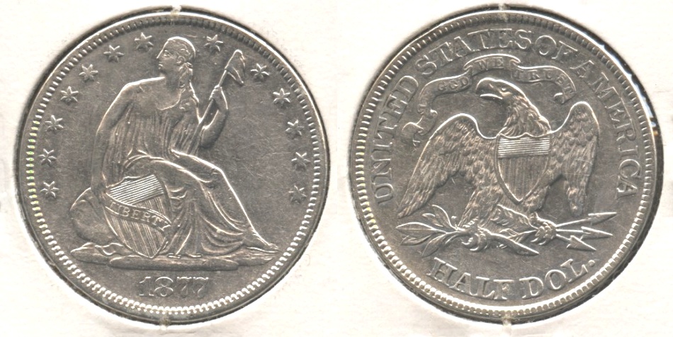 1877 Seated Liberty Half Dollar EF-40 Cleaned
