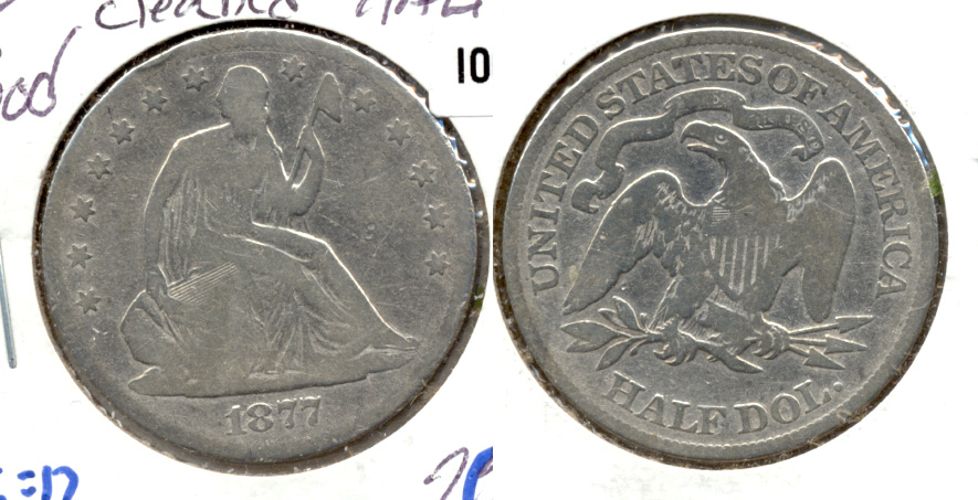 1877 Seated Liberty Half Dollar Good-4 Cleaned