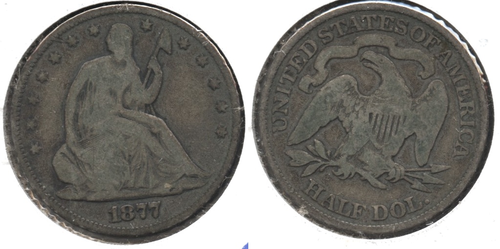 1877 Seated Liberty Half Dollar Good-4 #a
