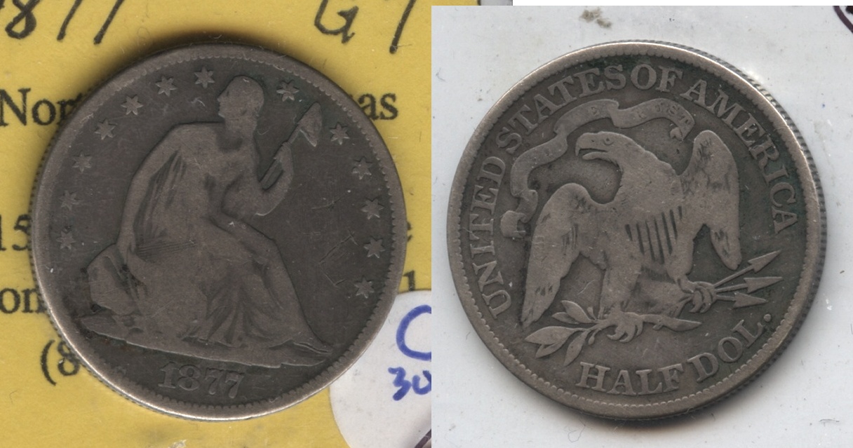 1877 Seated Liberty Half Dollar Good-4 #b