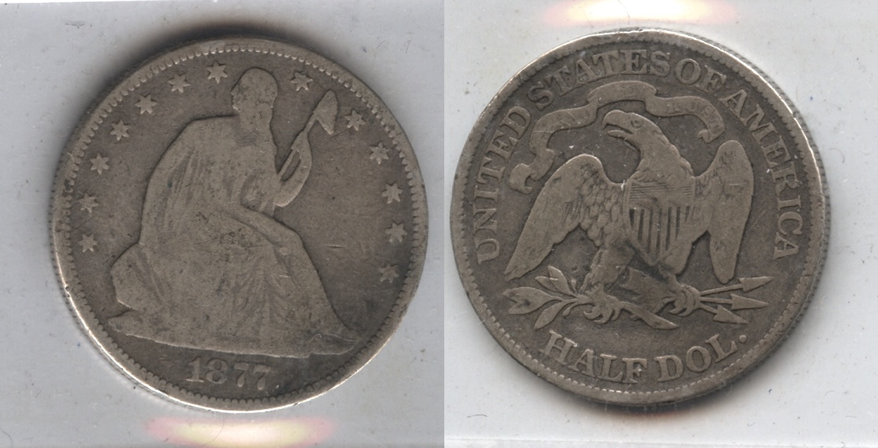 1877 Seated Liberty Half Dollar Good-4 #e