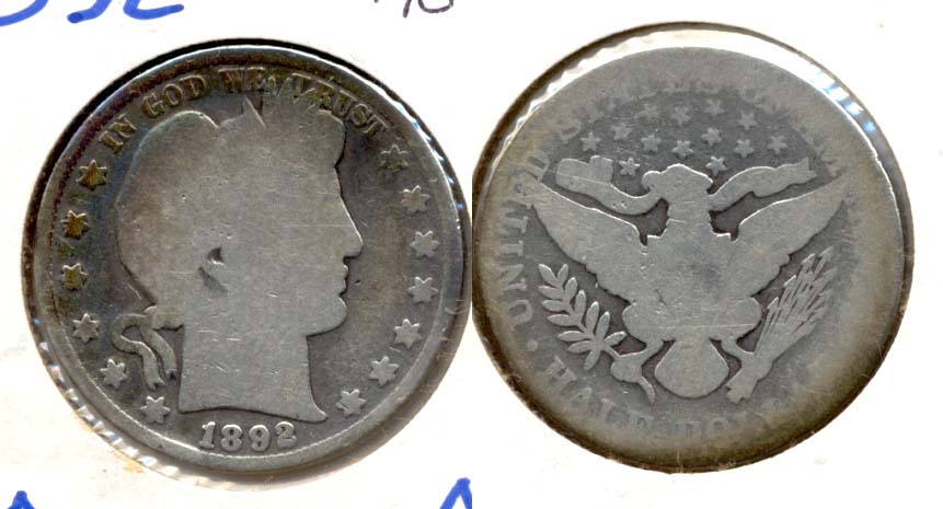 1892 Barber Half Dollar AG-3