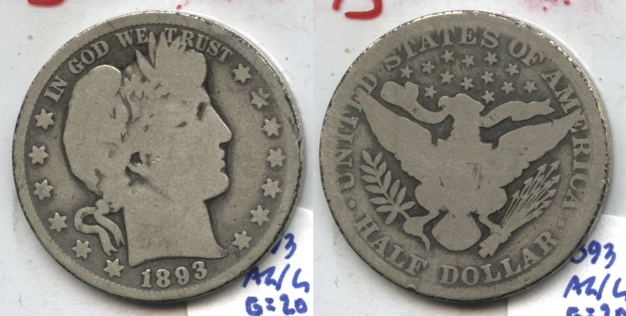 1893 Barber Half Dollar AG-3 #a