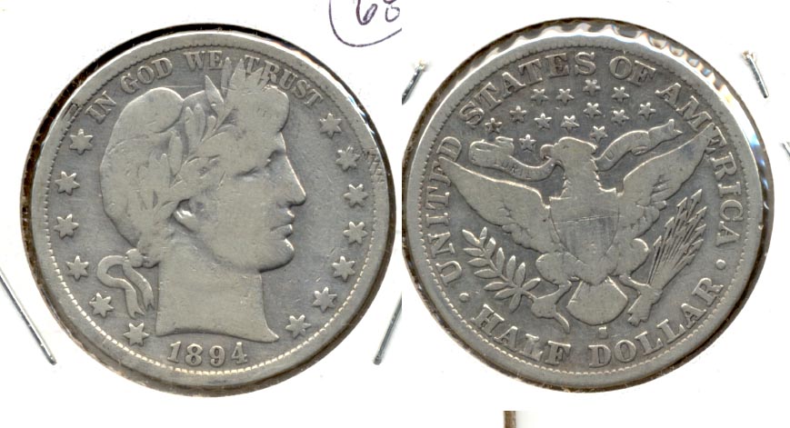 1894-S Barber Half Dollar VG-8