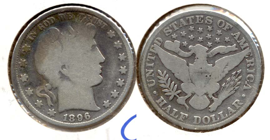1896 Barber Half Dollar Good-4 Reverse Tics