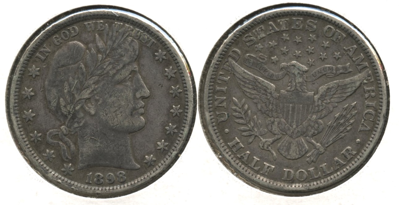 1898 Barber Half Dollar EF-40 Rough Obverse