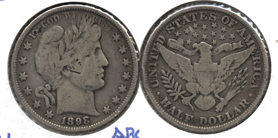 1898 Barber Half Dollar VG-10 Obverse Marks