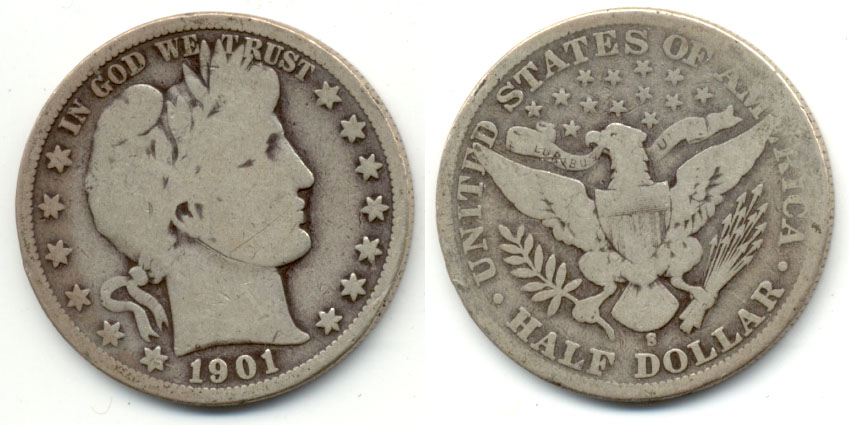 1901-S Barber Half Dollar Good-4