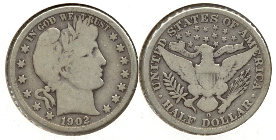 1902-O Barber Half Dollar Good-4 a