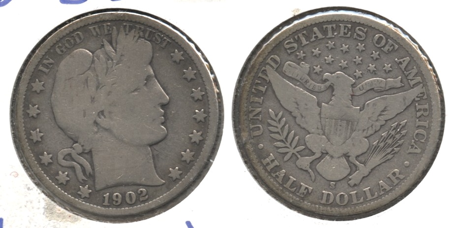 1902-S Barber Half Dollar VG-8