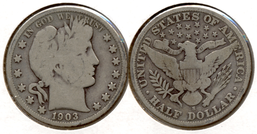 1903-S Barber Half Dollar Good-4 a