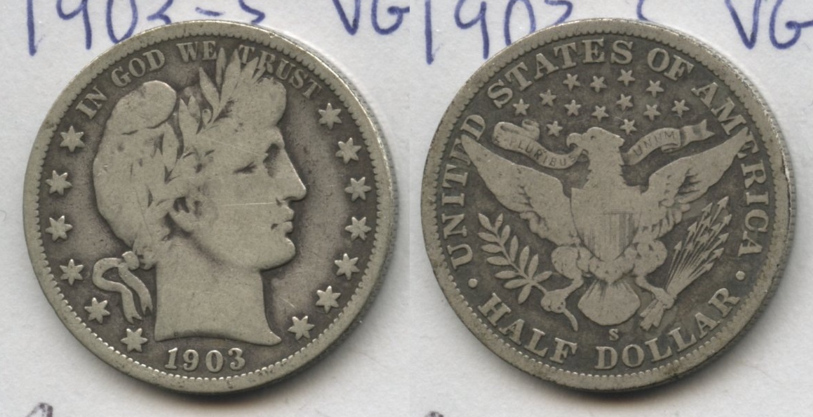 1903-S Barber Half Dollar VG-8 #a