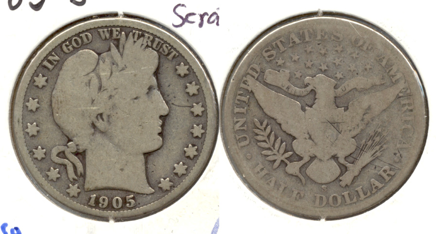 1905-S Barber Half Dollar Good-4 a