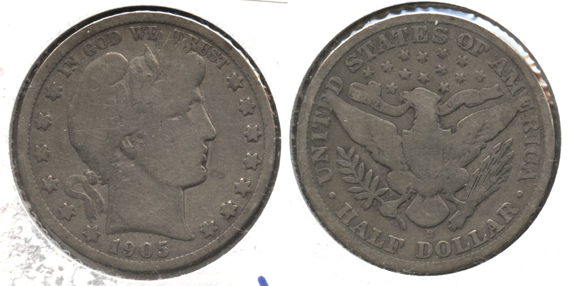 1905-S Barber Half Dollar Good-6 Cleaned