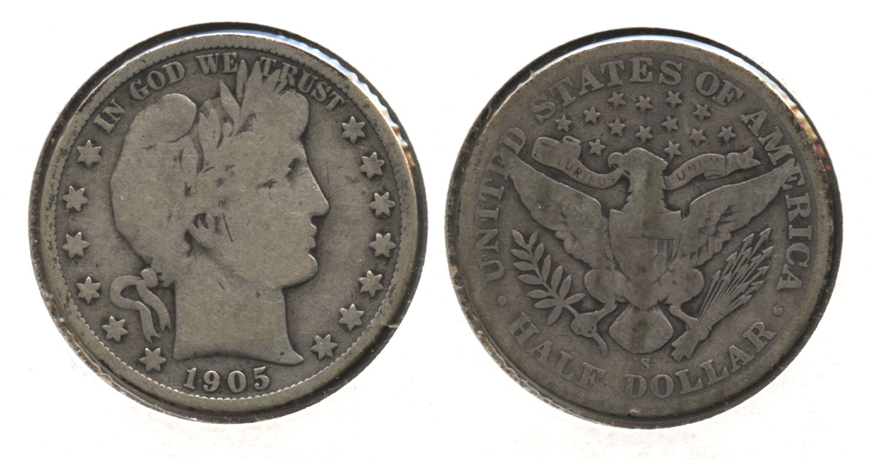 1905-S Barber Half Dollar VG-8 #a