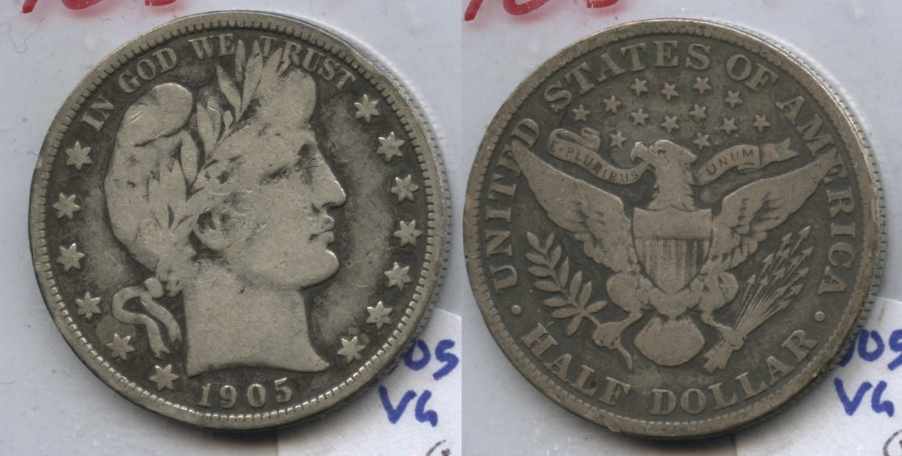 1905 Barber Half Dollar VG-8 #a