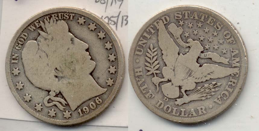1906-D Barber Half Dollar Good-4