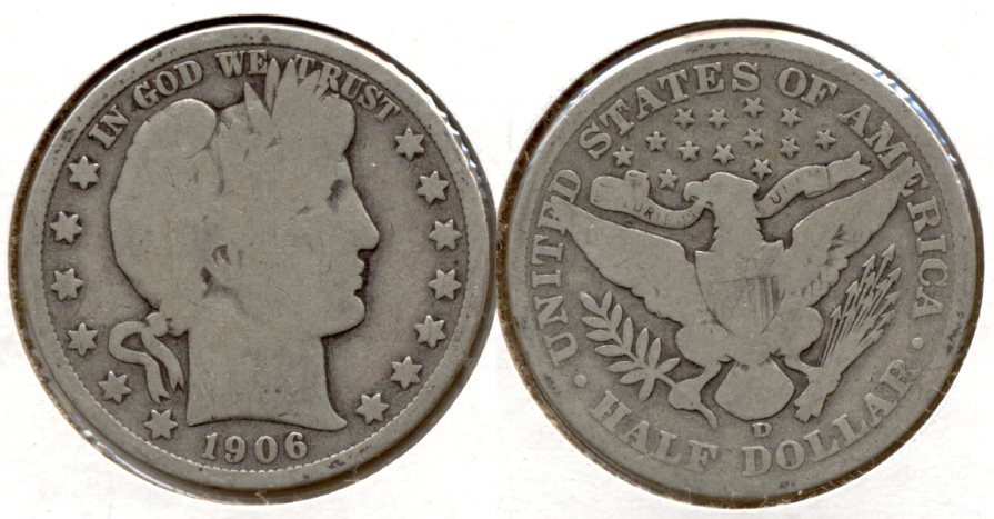 1906-D Barber Half Dollar Good-4 c