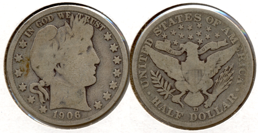 1906-D Barber Half Dollar Good-4 g