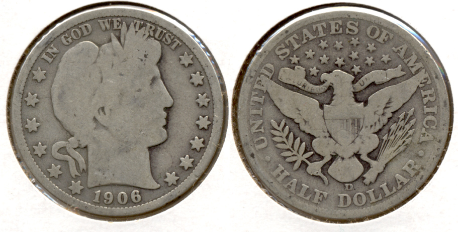 1906-D Barber Half Dollar Good-4 i