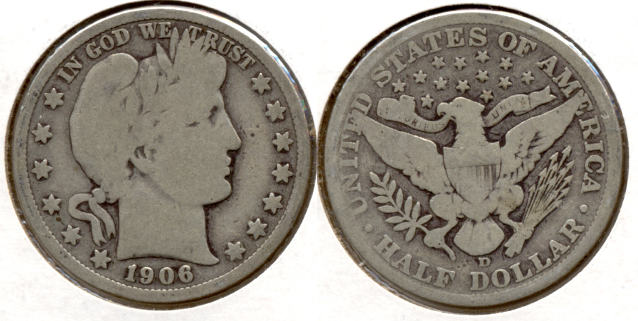 1906-D Barber Half Dollar Good-4 n