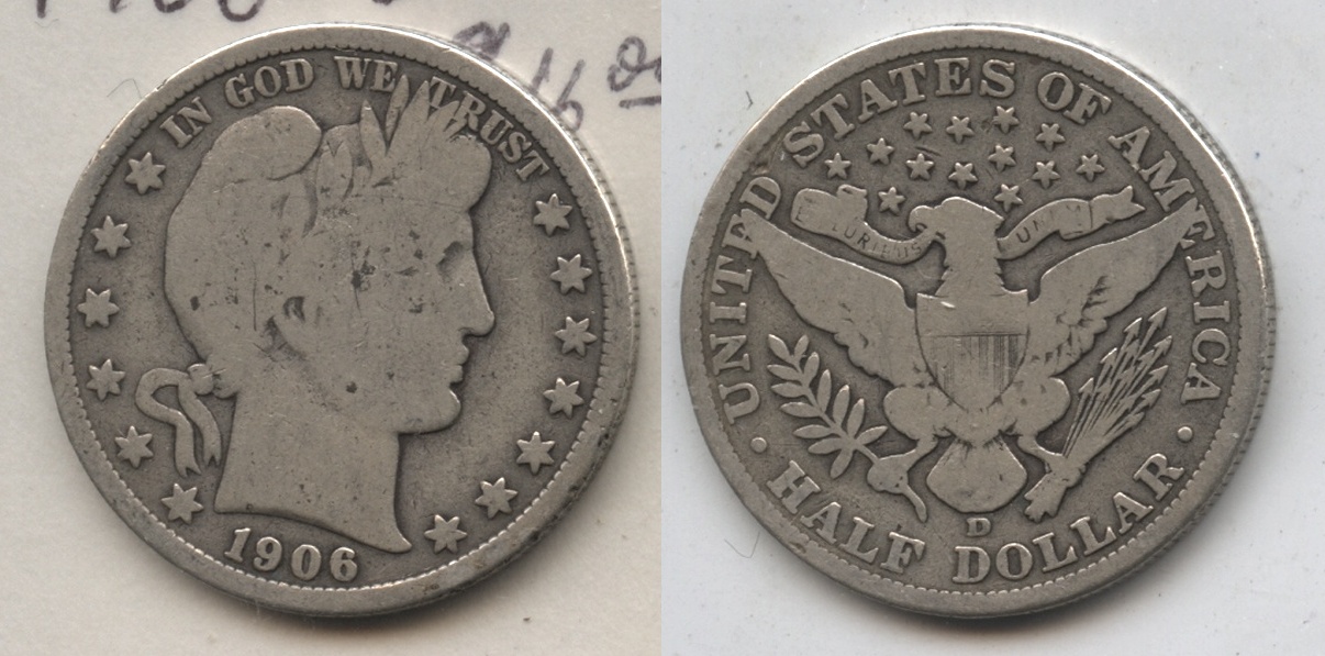 1906-D Barber Half Dollar Good-4 #w