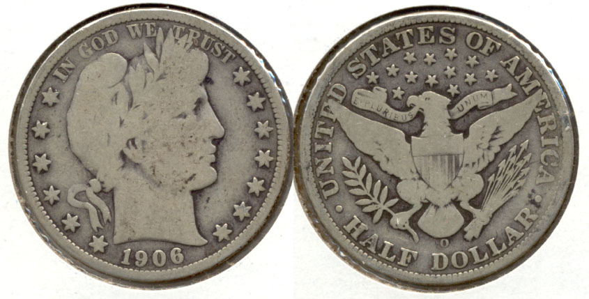 1906-O Barber Half Dollar VG-8