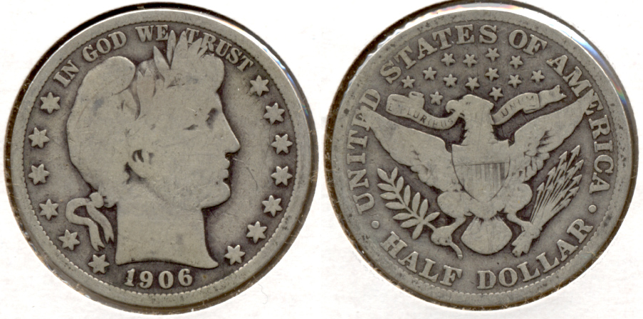 1906 Barber Half Dollar Good-4 f