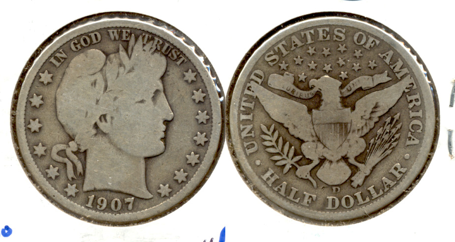 1907-D Barber Half Dollar Good-4 b