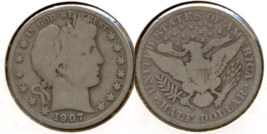 1907-D Barber Half Dollar Good-4 g