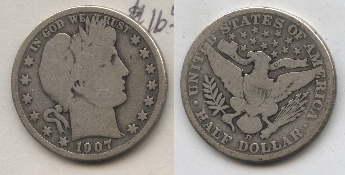 1907-D Barber Half Dollar Good-4 #t