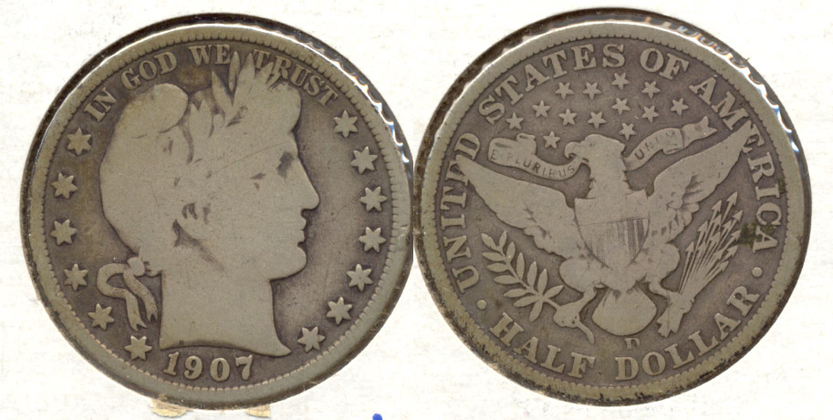 1907-D Barber Half Dollar Good-6