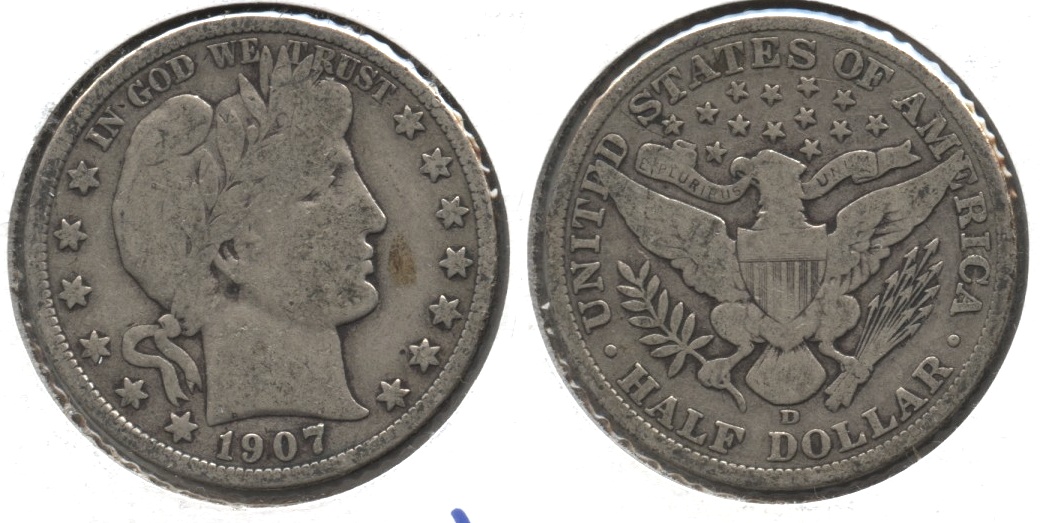 1907-D Barber Half Dollar Good-6 #a