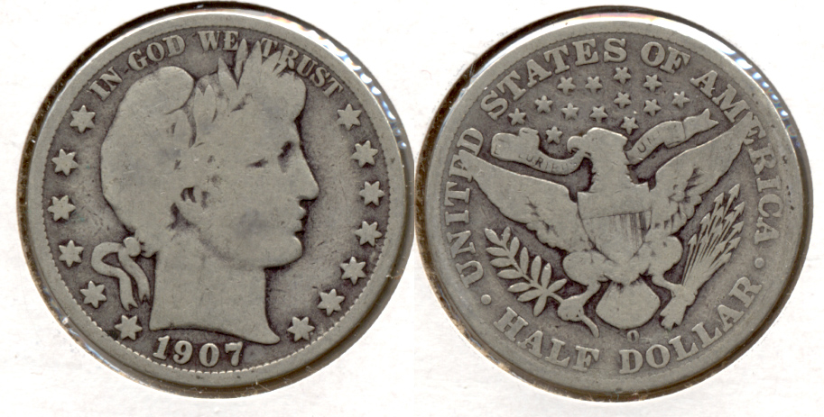 1907-O Barber Half Dollar Good-4 d