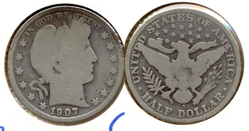 1907-S Barber Half Dollar AG-3