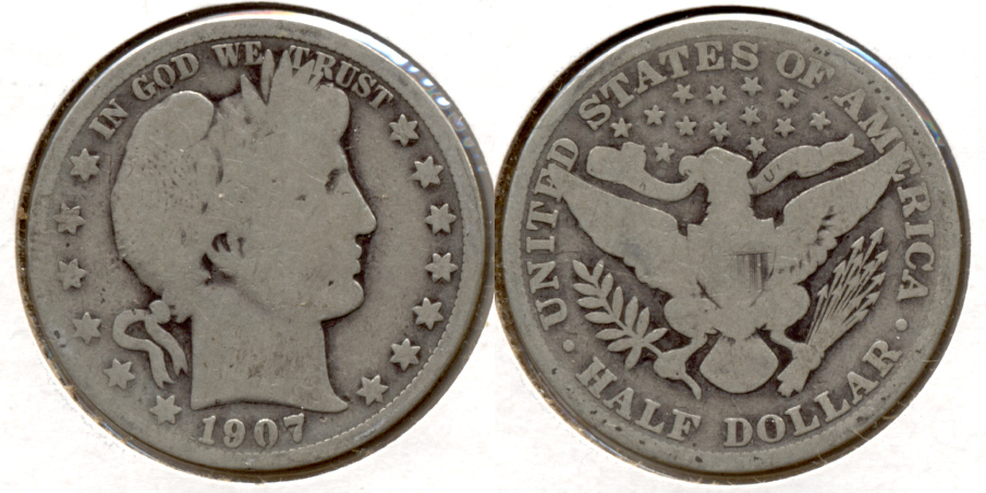 1907 Barber Half Dollar Good-4 f