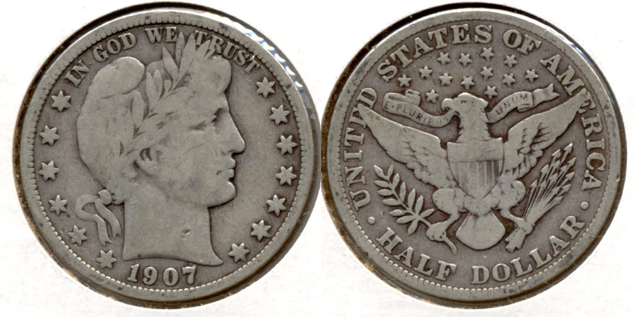 1907 Barber Half Dollar Good-6 c