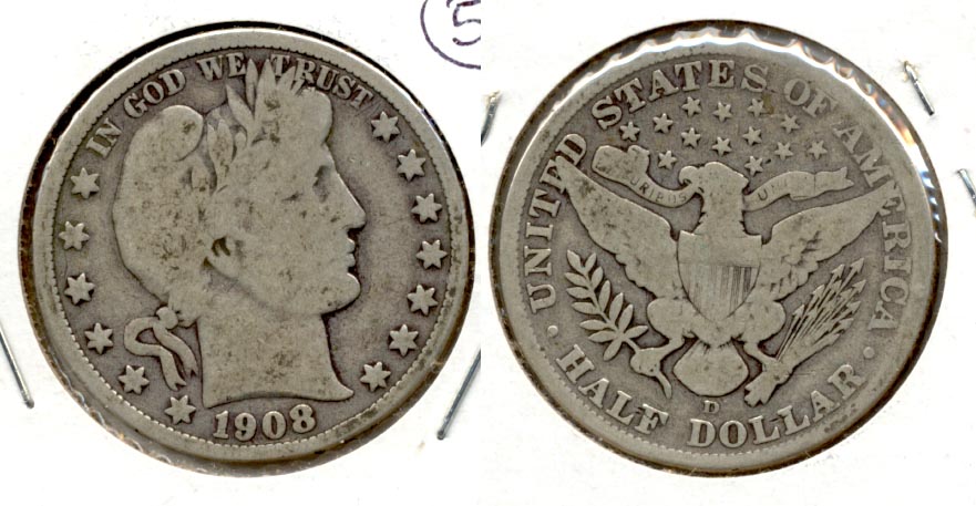 1908-D Barber Half Dollar Good-4