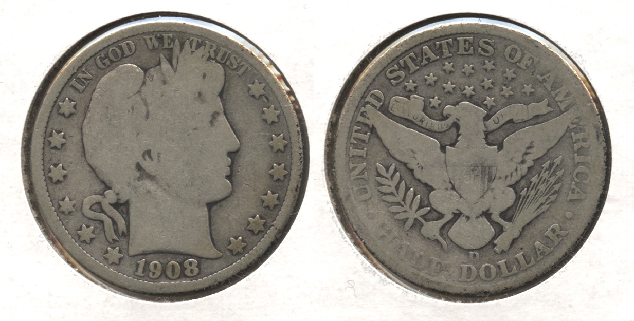 1908-D Barber Half Dollar Good-4 #j