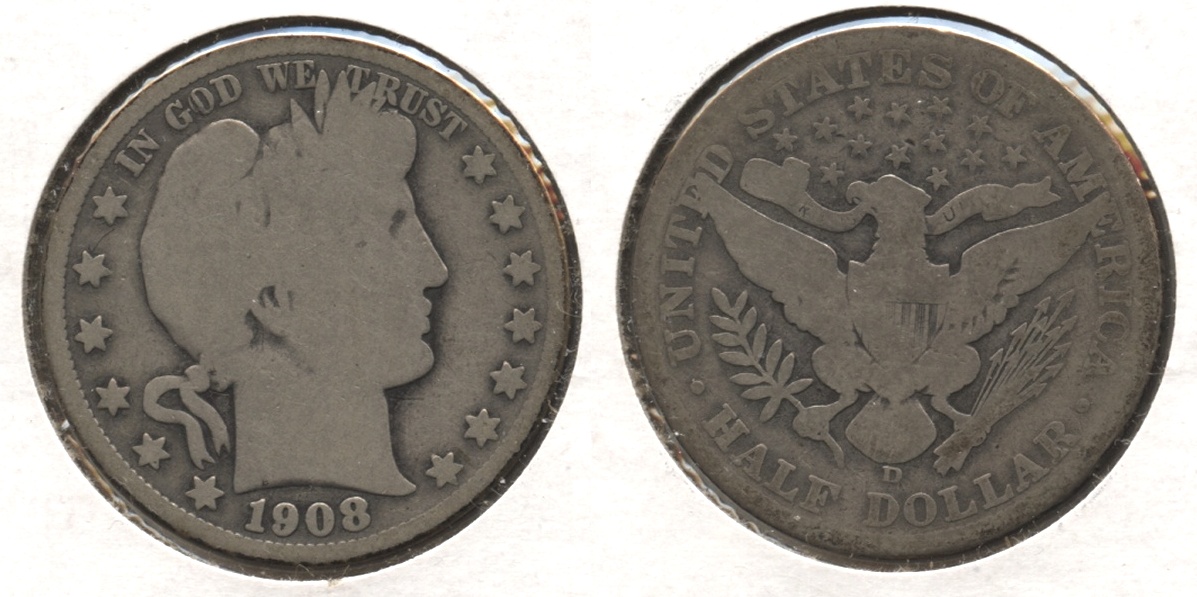 1908-D Barber Half Dollar Good-4 #k