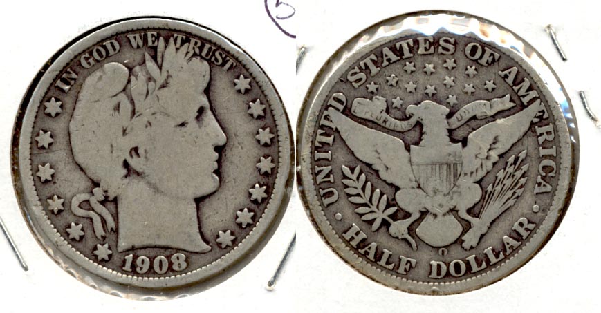 1908-O Barber Half Dollar Good-4 a