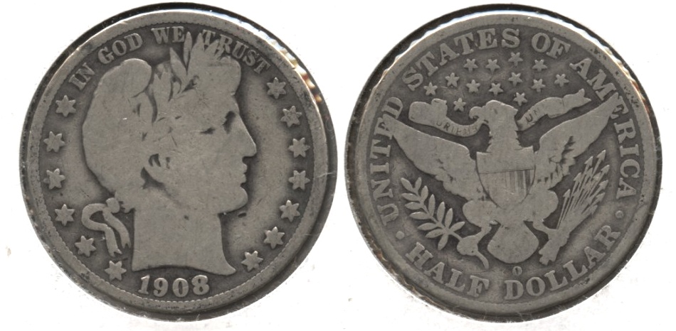 1908-O Barber Half Dollar VG-8 f