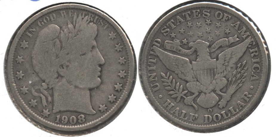 1908-O Barber Half Dollar VG-8 g