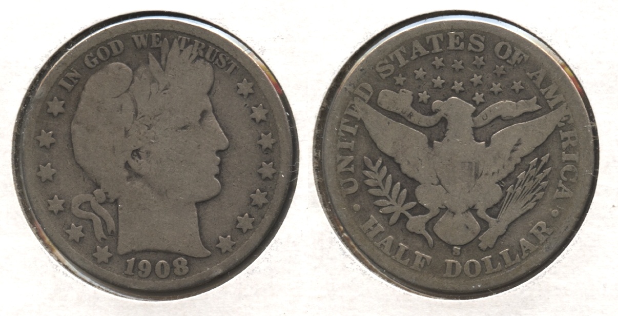 1908-S Barber Half Dollar Good-4 #j