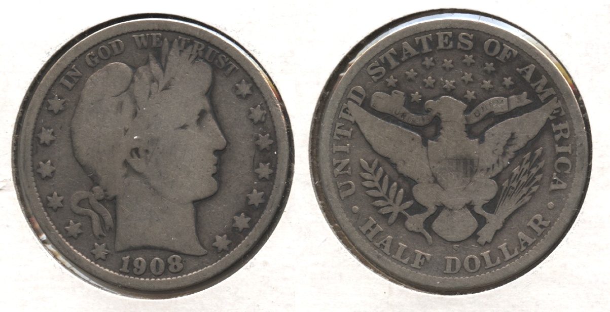 1908-S Barber Half Dollar Good-4 #k