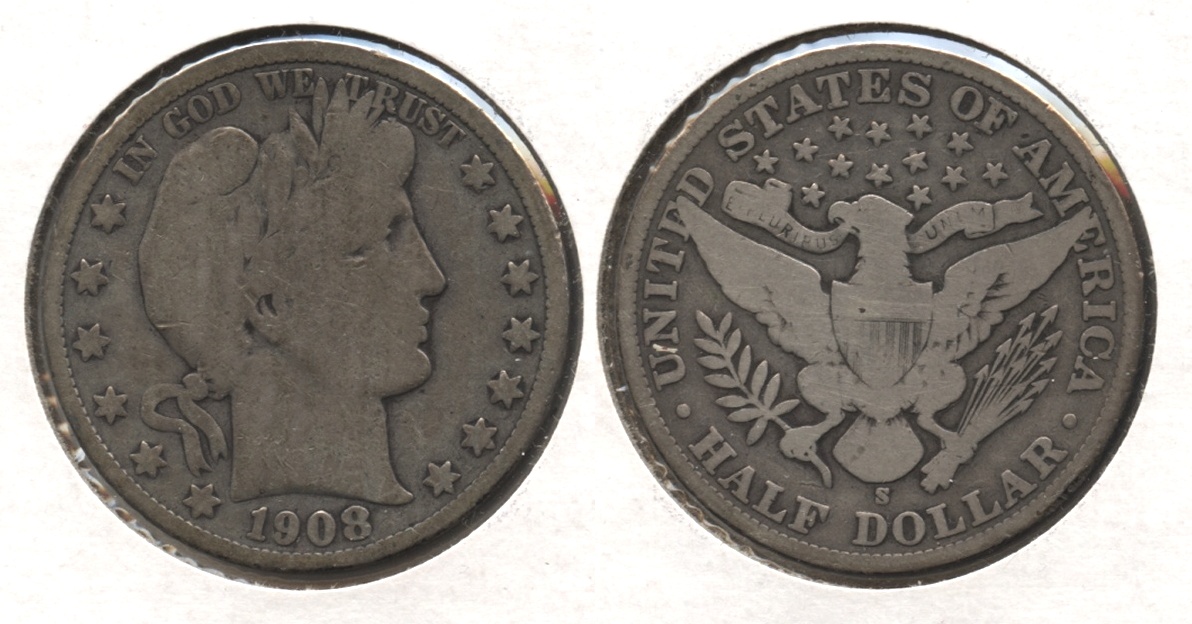 1908-S Barber Half Dollar Good-4 #l