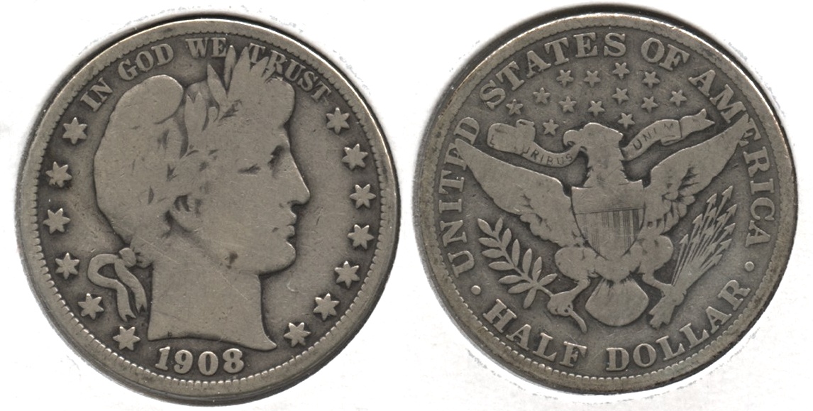 1908 Barber Half Dollar Good-6