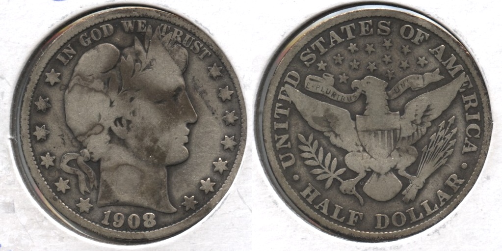 1908 Barber Half Dollar VG-8 #a