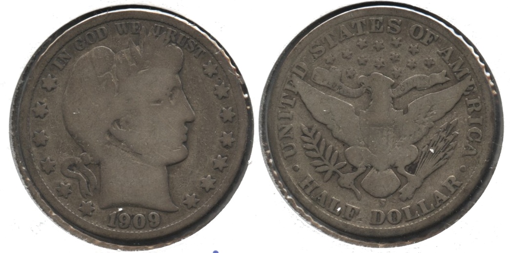 1909-S Barber Half Dollar Good-4 #d
